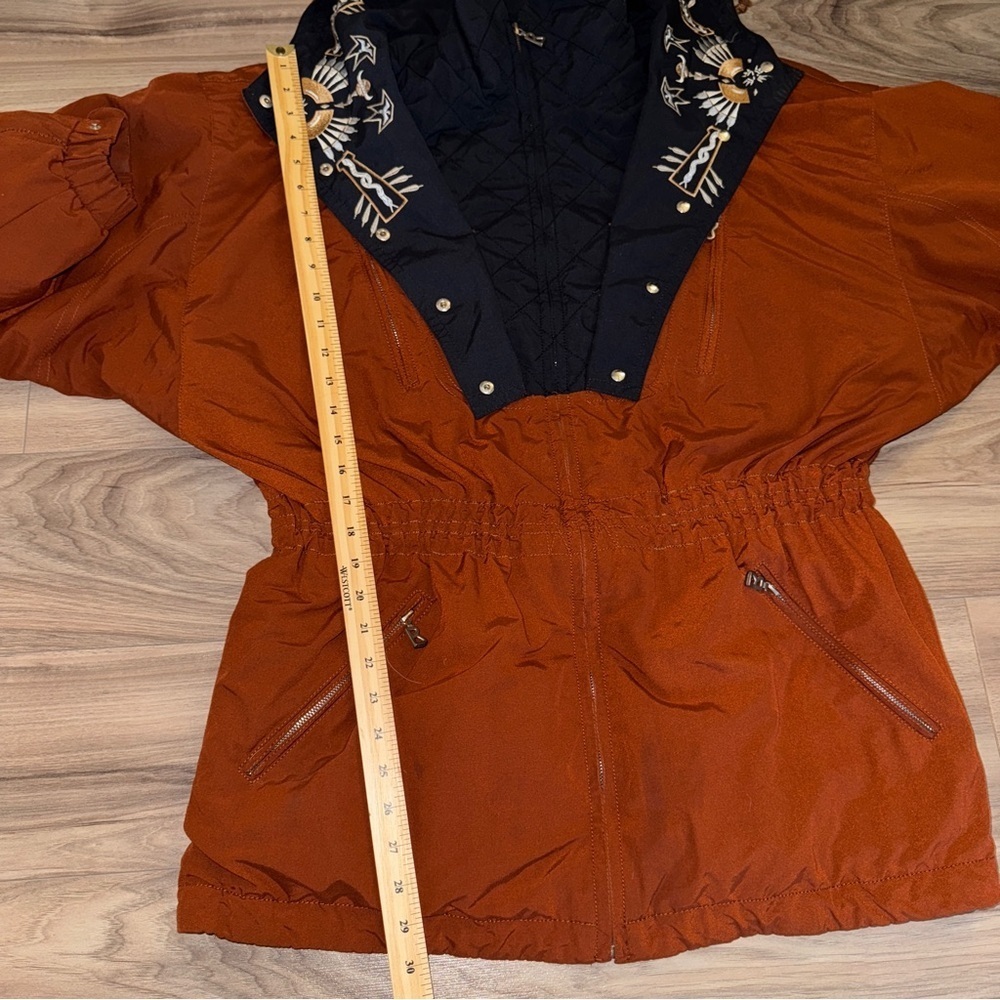 Vintage Bogner Germany Embroidered Western Ski Jacket Rust Orange - Picture 15 of 17